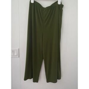 Bob Mackie Wearable Art Wide Leg Pants Green Pull On Womens 2XL Stretch
